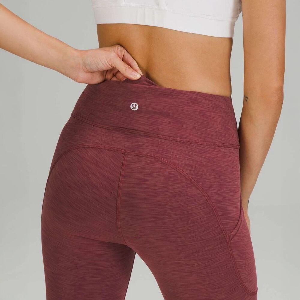 LIke New Lululemon Invigorate HR Leggings Heather Mulled Wine Sz 20 - Picture 3 of 12